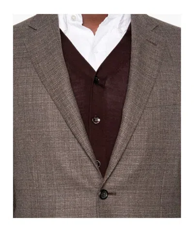 Canali Kei Blazer In Brown