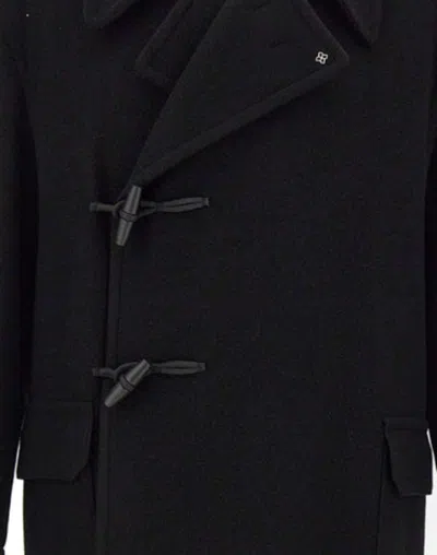 Tagliatore Notched-lapel Coat In Black