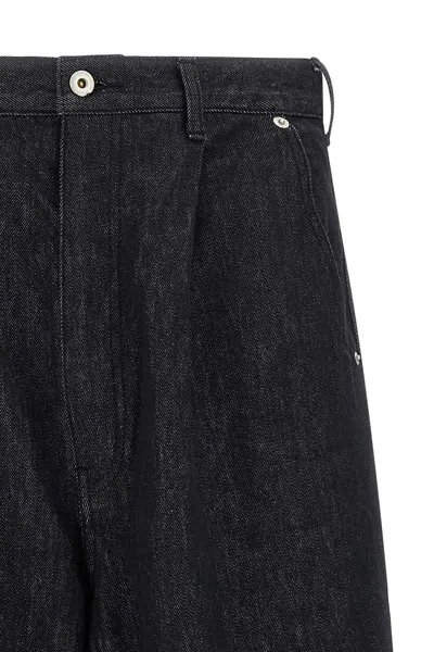 Comme Des Garçons Garment-dyed Black Rigid Denim Wide Leg Jeans In Black