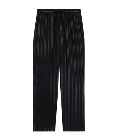 Isabel Marant Isaki Pinstripe Drawstring Trousers In Black