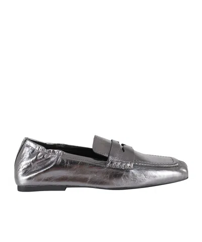 Ash Square-toe Loafers In Silver