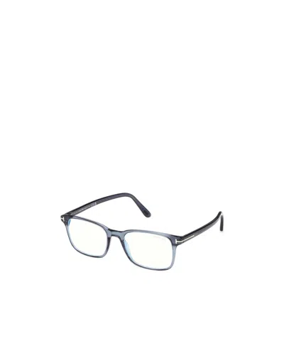 Tom Ford Rectangle-frame Glasses In Blue