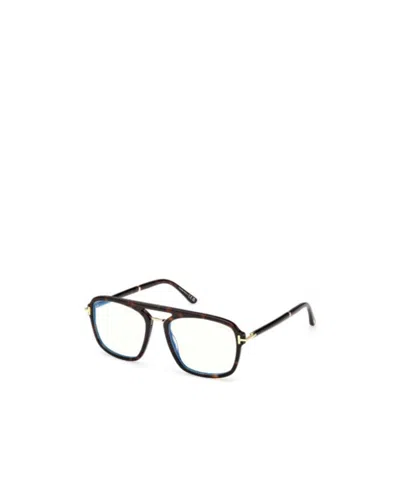 Tom Ford Geometric Frame Plain Mirror In Brown