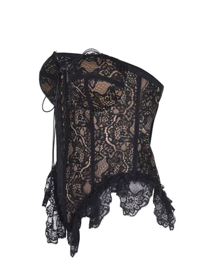 Giuseppe Di Morabito Lace Corset Top In Black