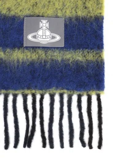 Vivienne Westwood Chunky Stripe Scarf In Blue