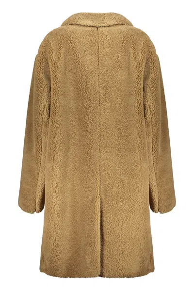Herno Shearling Coat In Brown