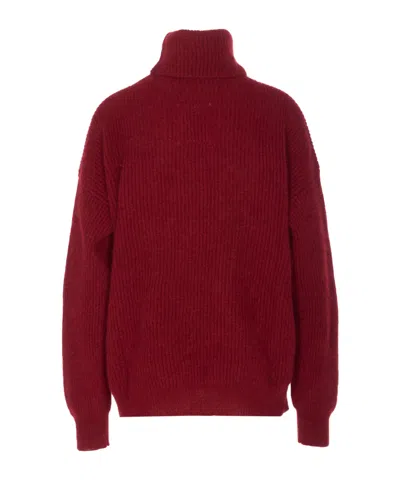 Uma Wang High Neck Turtleneck Knitwear Relaxed Fit In Red