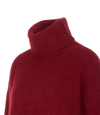 Uma Wang High Neck Turtleneck Knitwear Relaxed Fit In Red