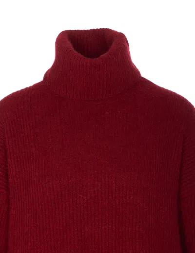 Uma Wang High Neck Turtleneck Knitwear Relaxed Fit In Red