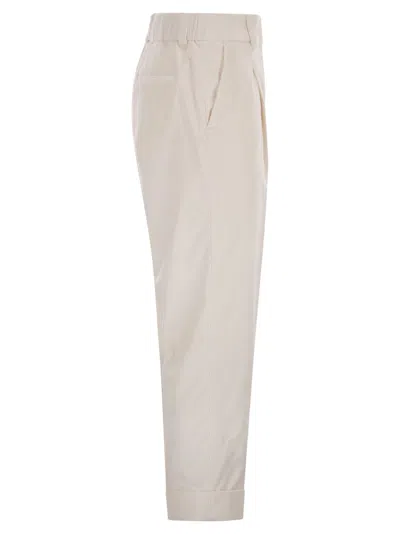 Peserico Pleated Cuffed-hem Trousers In Neutral