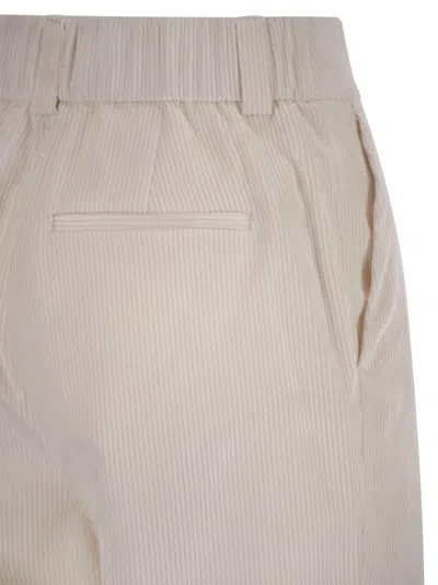 Peserico Pleated Cuffed-hem Trousers In Neutral