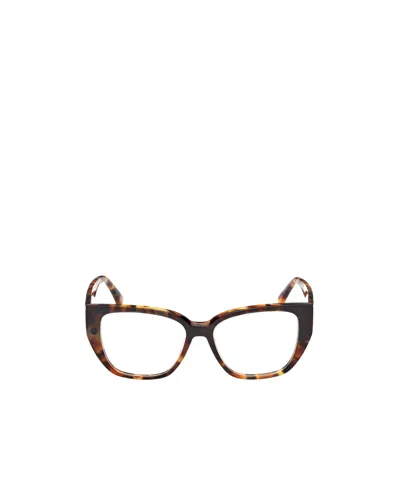 Max Mara Tortoiseshell Clip-on Glasses In Brown