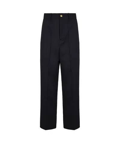 P.a.r.o.s.h Patch-pockets Virgin Wool-blend Trousers In Blue