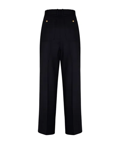 P.a.r.o.s.h Patch-pockets Virgin Wool-blend Trousers In Blue