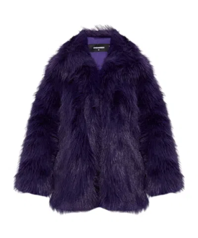 Dsquared2 Venus Coat In Purple