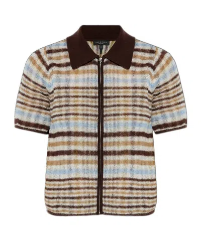 Rag & Bone Womens Ivrmt Leva Striped Wool-blend Top In Multi