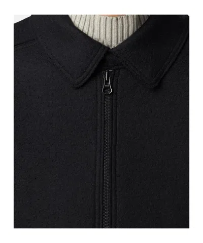 Stone Island Coach Jacket With Button-fastened Pockets And Two-way Zip In Black