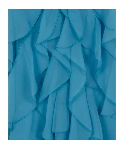 Alberta Ferretti Ruffled Mini Dress In Blue