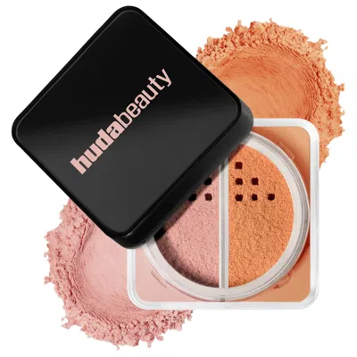 Huda Beauty Easy Bake Loose Powder Brightening + Correcting Duo Pink Pumpkin 2 X 0.22 Oz/2 X 6.5 G In Multi