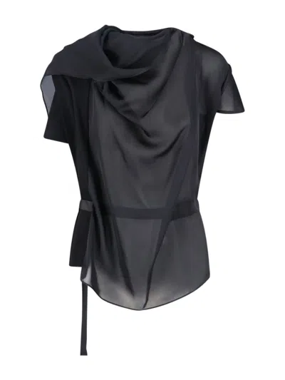 Sacai Buckle T-shirt In Black