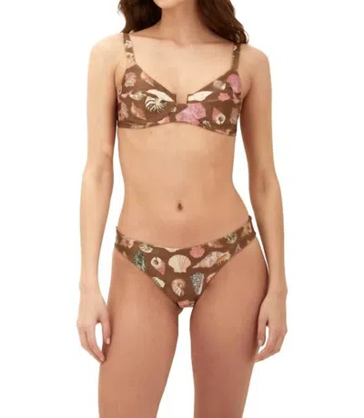 Malai Majestic Top In Shinny Earth Seashell In Multi