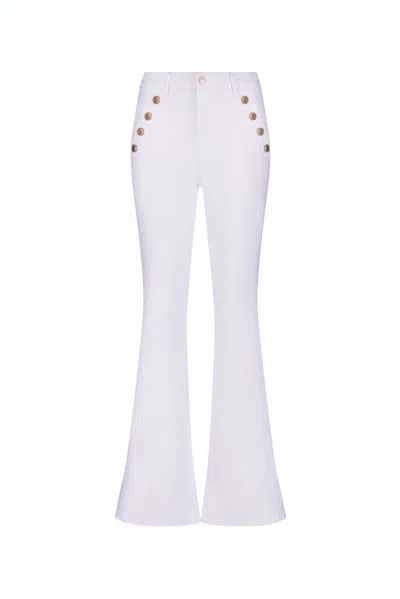 The Noli Shop Allegra Bootcut High-rise Jeans In White