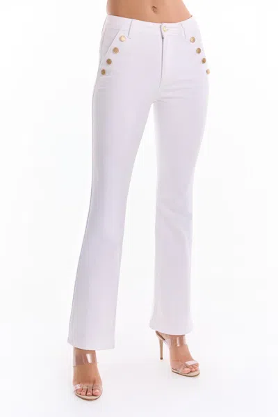 The Noli Shop Allegra Bootcut High-rise Jeans In White