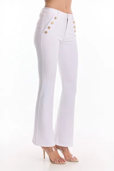 The Noli Shop Allegra Bootcut High-rise Jeans In White
