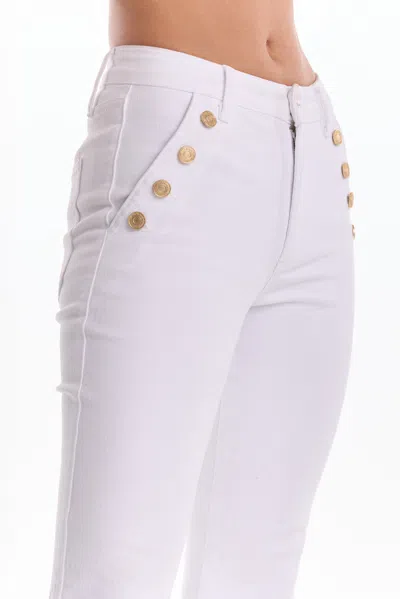 The Noli Shop Allegra Bootcut High-rise Jeans In White