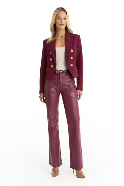 The Noli Shop Gabrielle Double Breasted Blazer In Brown