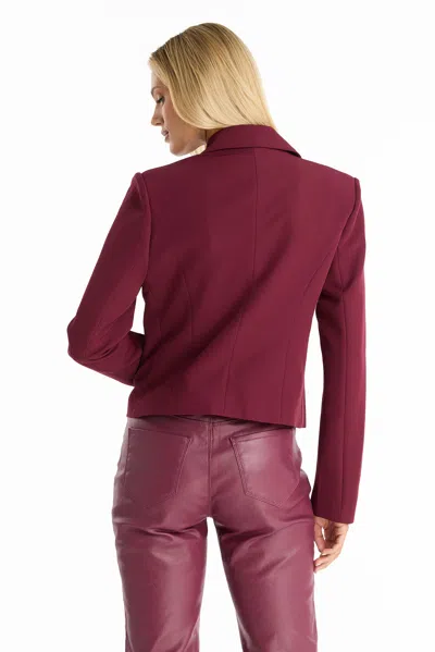 The Noli Shop Gabrielle Double Breasted Blazer In Brown