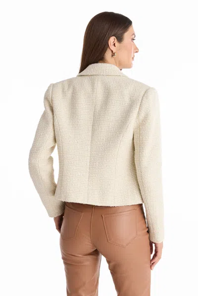 The Noli Shop Gabrielle Tweed Double Breasted Blazer In Multi