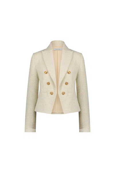 The Noli Shop Gabrielle Tweed Double Breasted Blazer In Multi