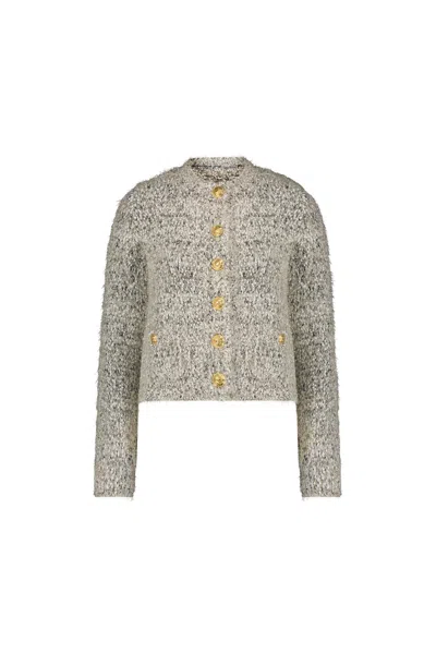 The Noli Shop Joana Knit Cardigan In Gray