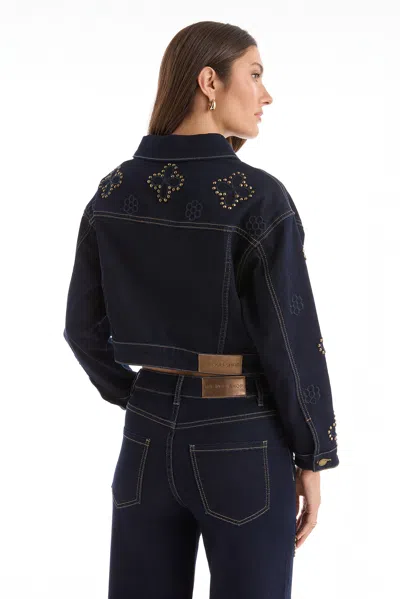 The Noli Shop Kaia Studded Jacket In Blue