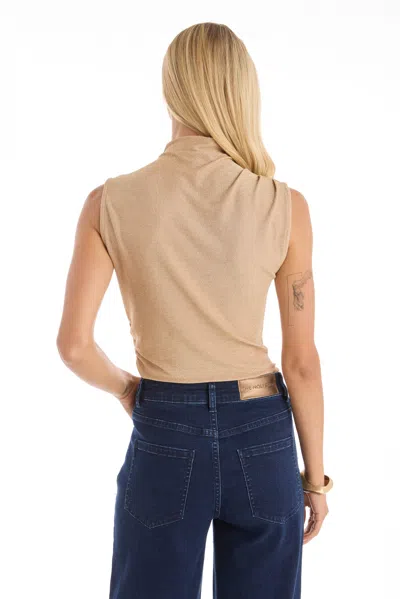The Noli Shop Mia Shimmer Tank In Brown