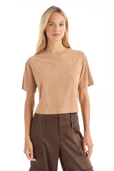 The Noli Shop Naya Suede T-shirt In Brown