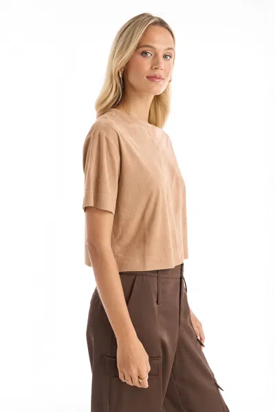 The Noli Shop Naya Suede T-shirt In Brown