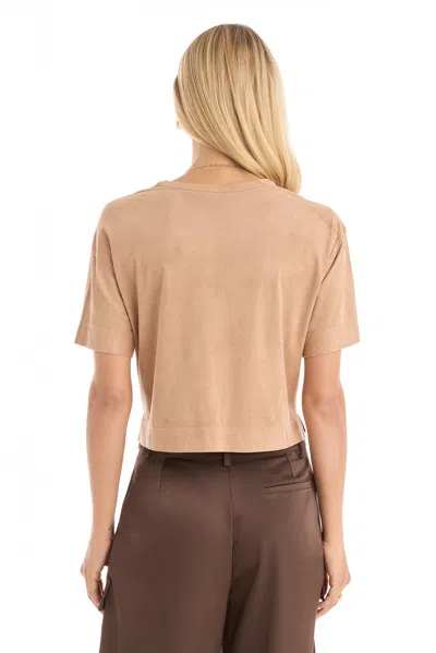 The Noli Shop Naya Suede T-shirt In Brown