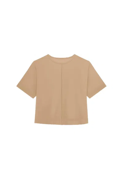 The Noli Shop Naya Suede T-shirt In Brown