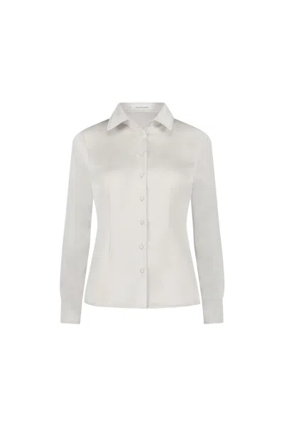 The Noli Shop Paulina Silk Blouse In White