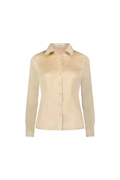The Noli Shop Paulina Silk Blouse In Neutral