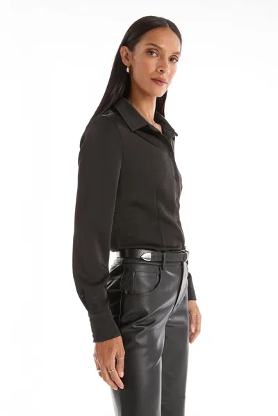 The Noli Shop Paulina Silk Blouse In Black
