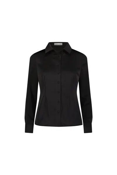 The Noli Shop Paulina Silk Blouse In Black