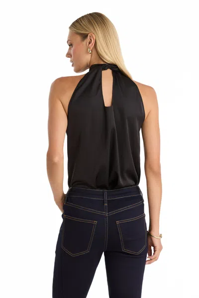 The Noli Shop Rina Tie Neck Blouse In Black
