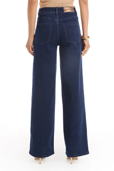 The Noli Shop Rocco Gold Embellished Jean In Blue
