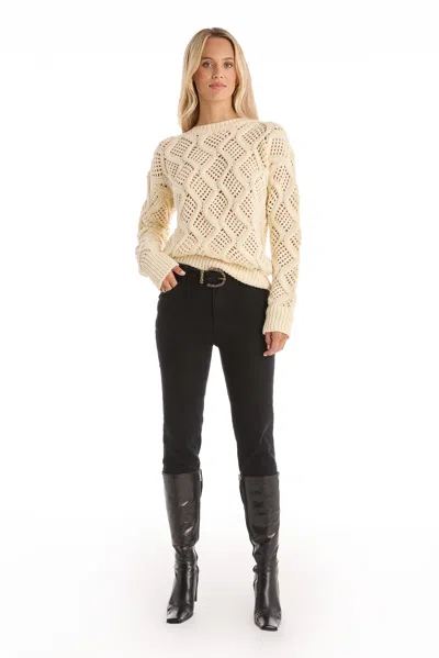 The Noli Shop Sonja Wave Sequin Sweater In Neutral