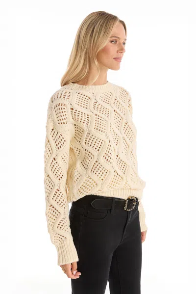 The Noli Shop Sonja Wave Sequin Sweater In Neutral