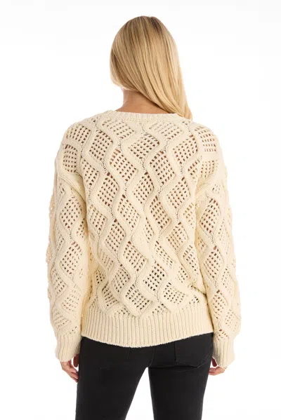 The Noli Shop Sonja Wave Sequin Sweater In Neutral