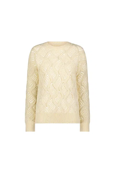 The Noli Shop Sonja Wave Sequin Sweater In Neutral
